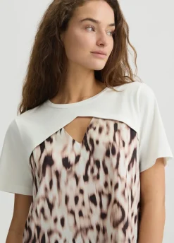 T-shirt in raso stampato