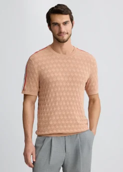 T-shirt jacquard color pesca