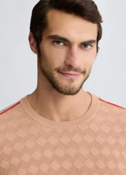 T-shirt jacquard color pesca