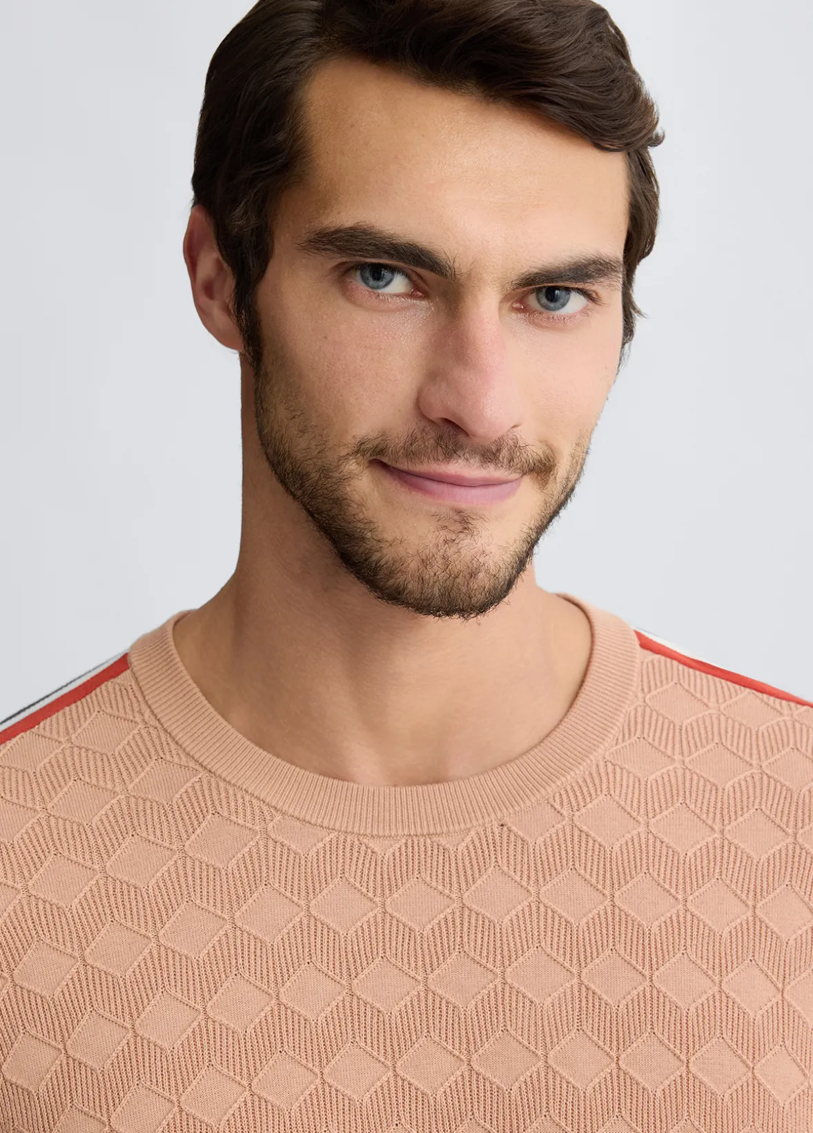 T-shirt jacquard color pesca