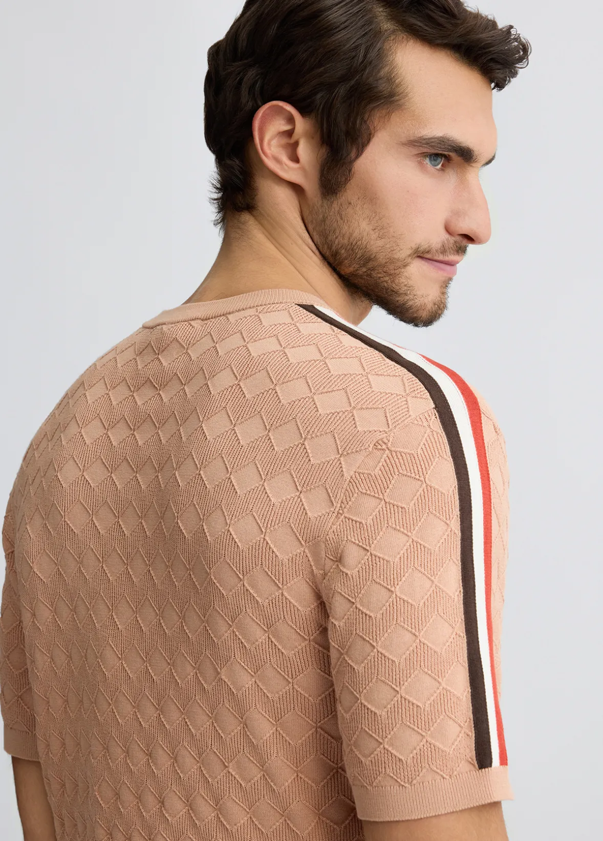 T-shirt jacquard color pesca