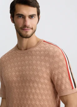 T-shirt jacquard color pesca
