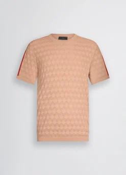 T-shirt jacquard color pesca