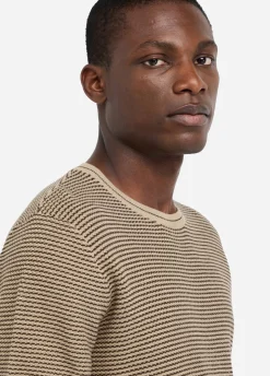 T-shirt jacquard in cotone e seta