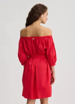Vestito corto con spalle scoperte