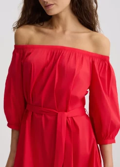 Vestito corto con spalle scoperte