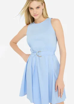 Vestito corto in popeline