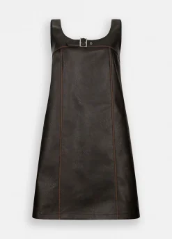 Vestito corto in tessuto spalmato