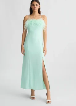 Vestito elegante con piume