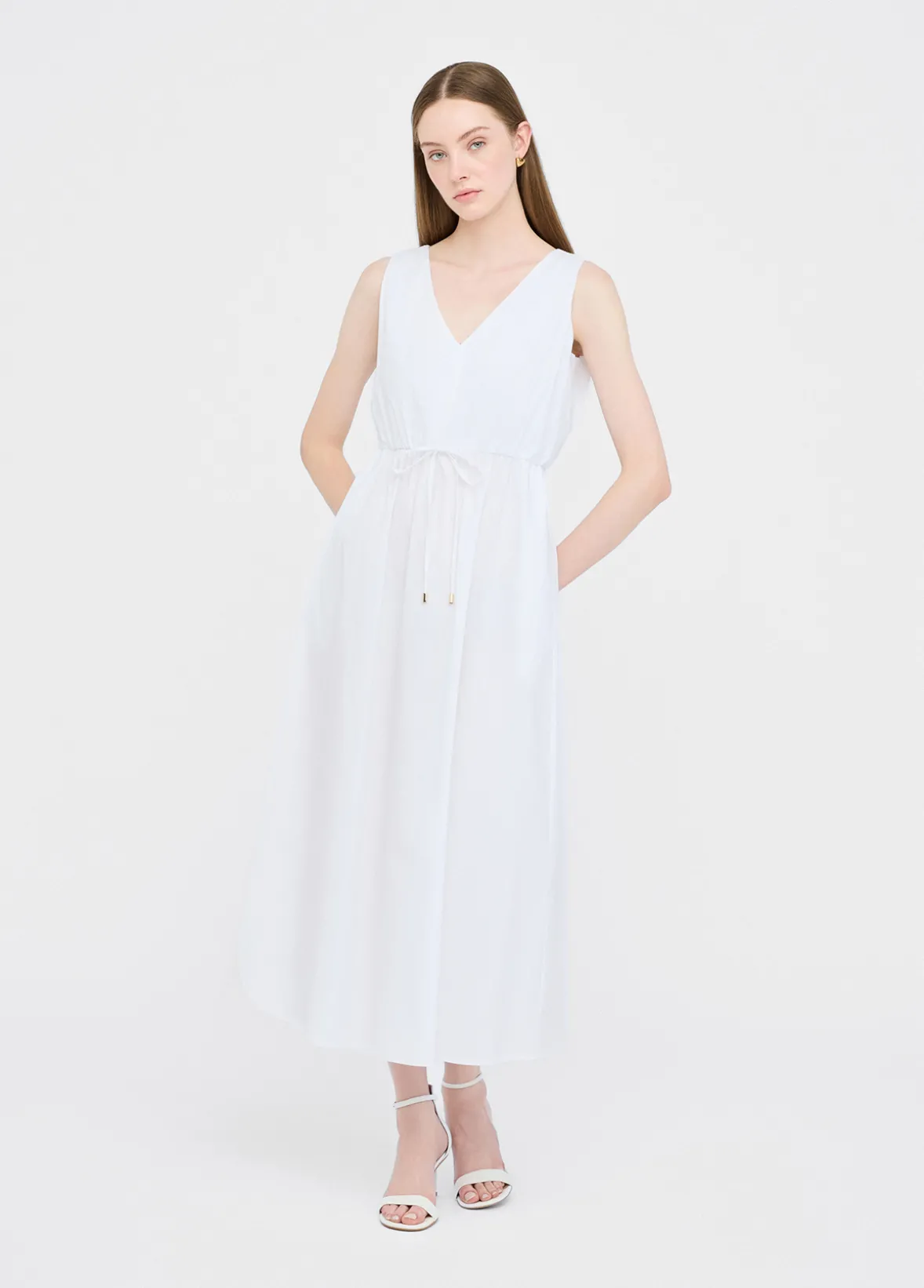 Vestito lungo in popeline