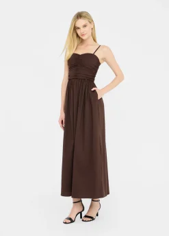 Vestito lungo in popeline
