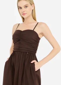 Vestito lungo in popeline