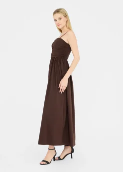 Vestito lungo in popeline