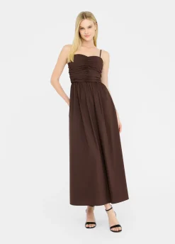Vestito lungo in popeline