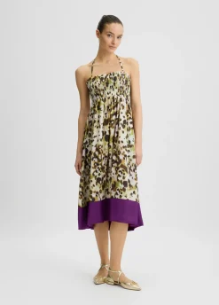 Vestito midi in raso stampato
