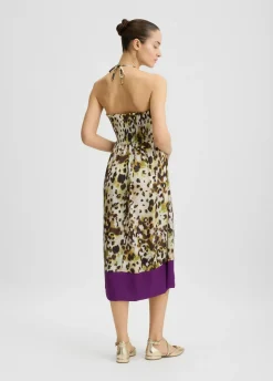 Vestito midi in raso stampato